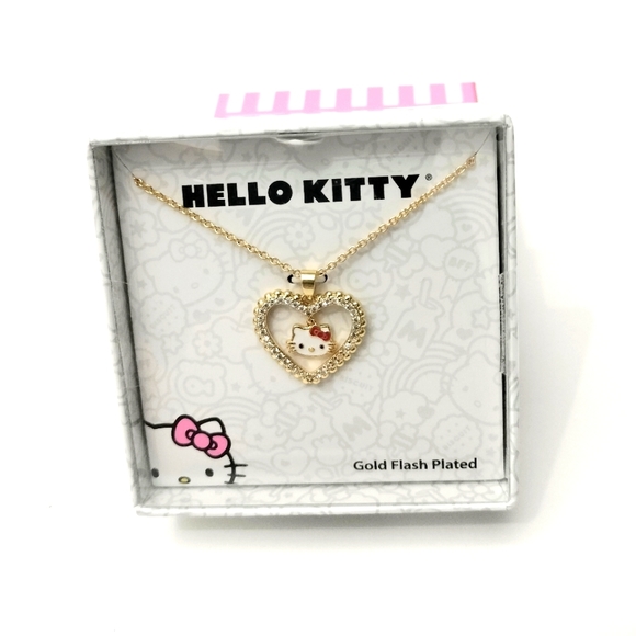 Hello Kitty Sanrio Heart Necklace Charm 18". - Picture 6 of 9